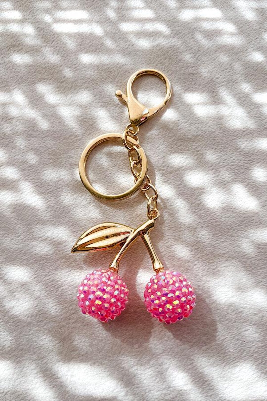 CHERRY COKE CLUSTER BAG CHARM - LIGHT PINK