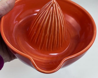 Wheel Thrown Stoneware Juicer- in Orange Glaze