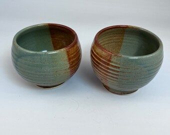 Set of TWO handmade Wheel Thrown Pottery Bowls