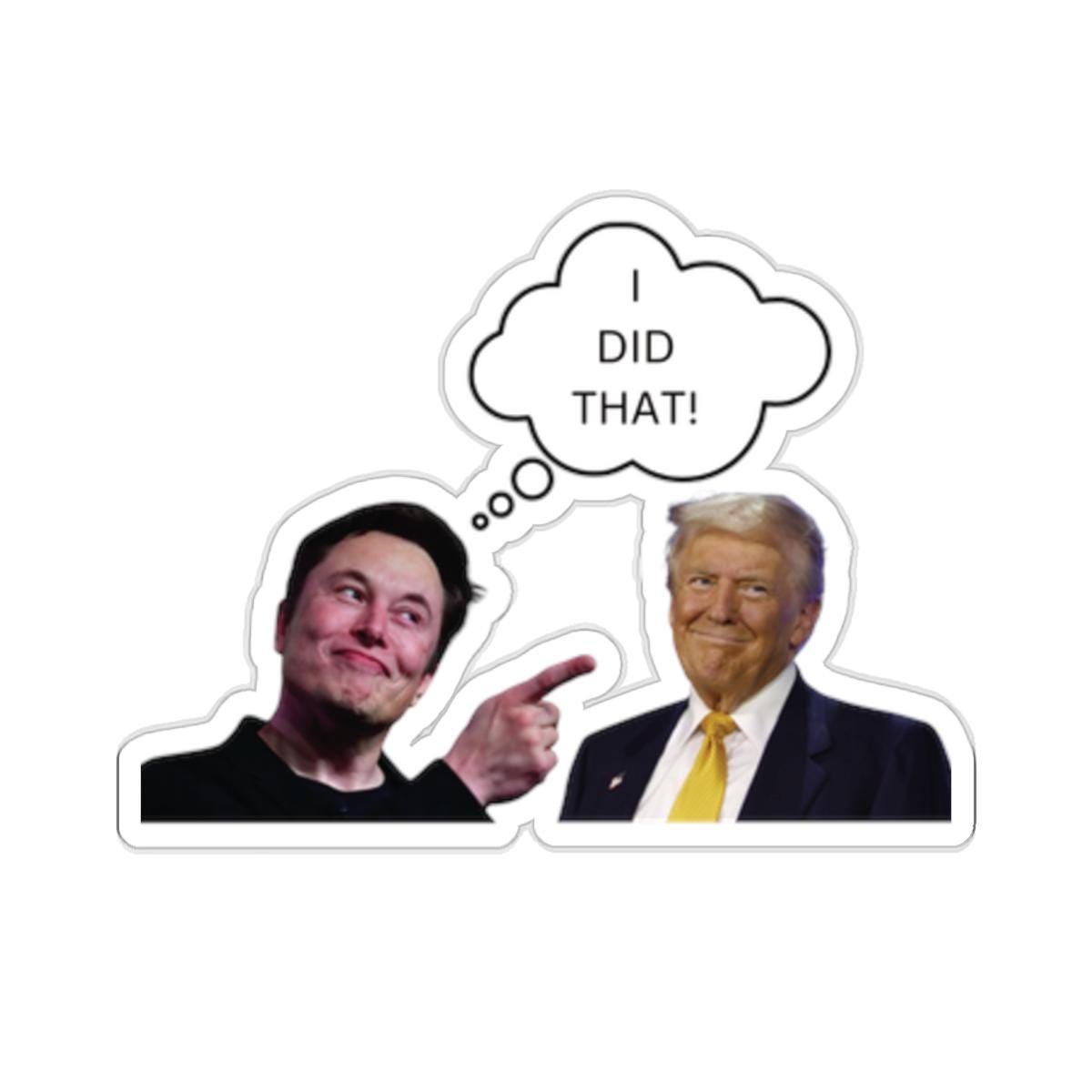 Elon Musk I DID THAT Sticker, Trump is Musk's Fault - Etsy