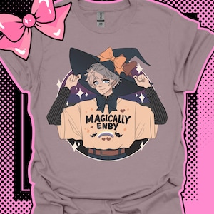 Cute Witchy Enby T-shirt for Queer and Non-binary People