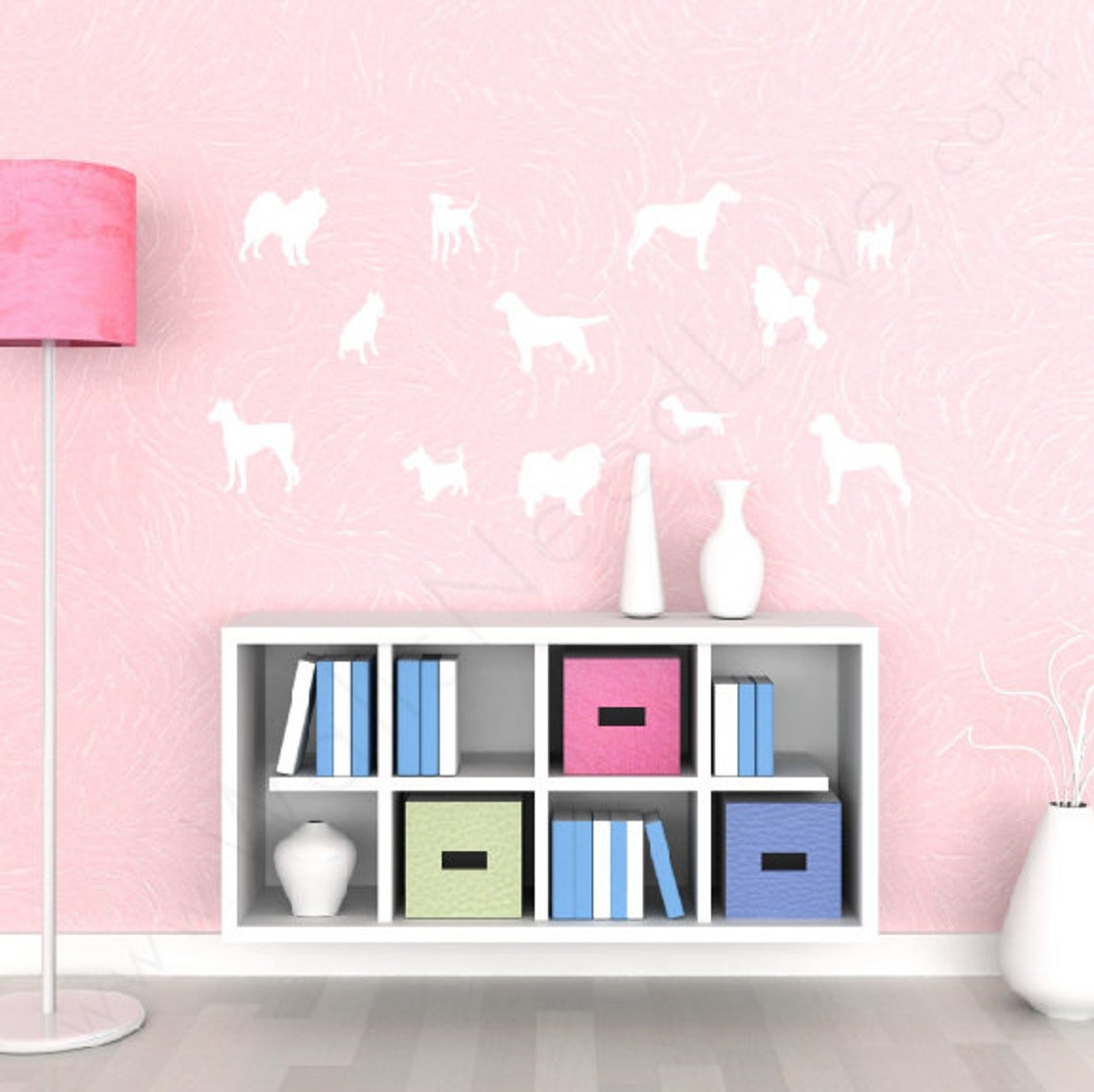 Dog Silhouette Wall Decals Etsy