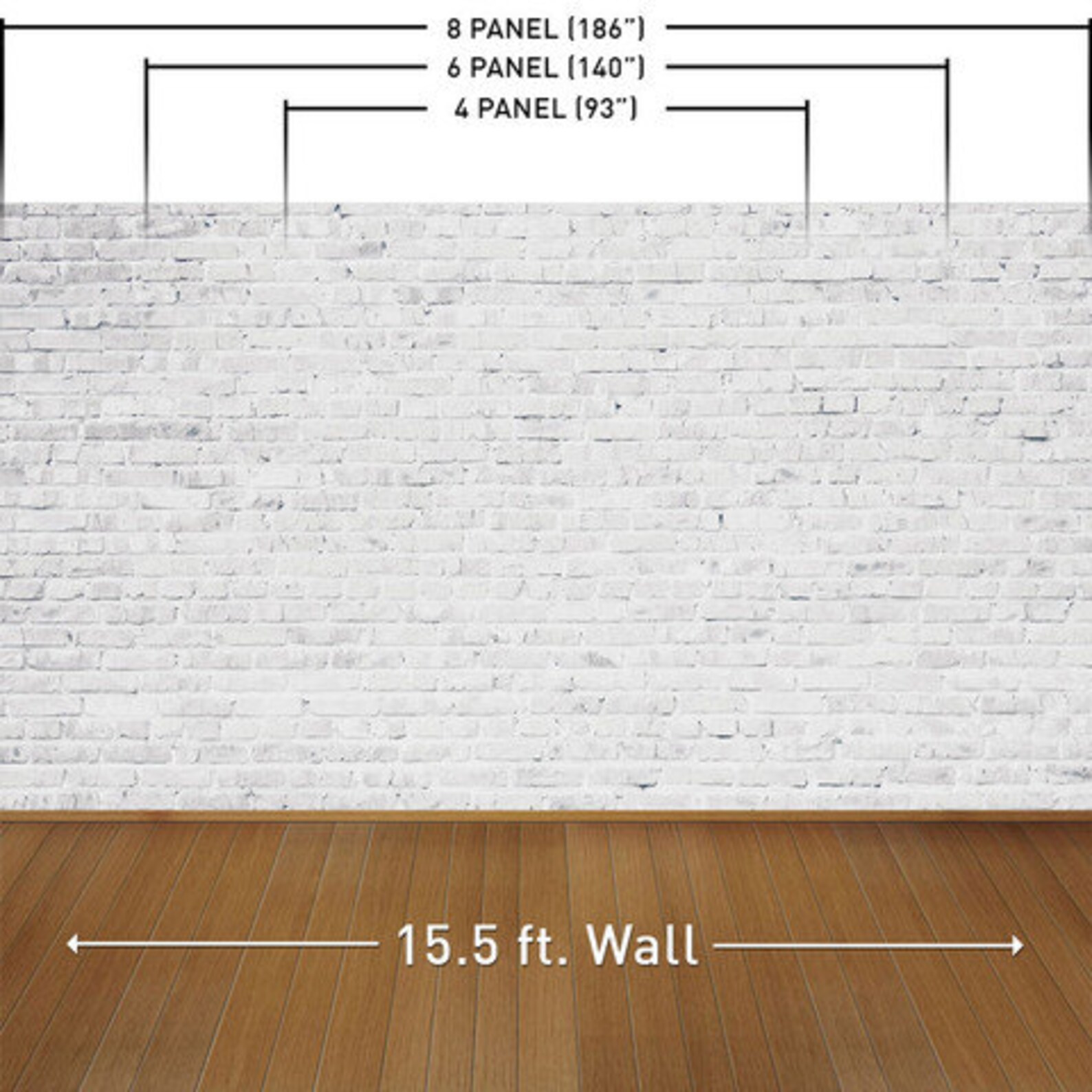 White Washed Brick Removable Wall Mural Decal 4 Panels Etsy