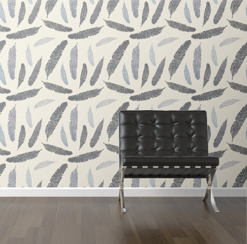 Grey Goose Feathers Wallpaper Decal 8 Foot | Etsy