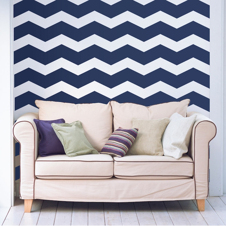 6 Wide Chevron Wall Art Wall Decals Etsy