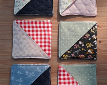 Handmade Corner Bookmarks, Cotton Quilted Bookmarks, Unique Floral and Gingham Bookmarks