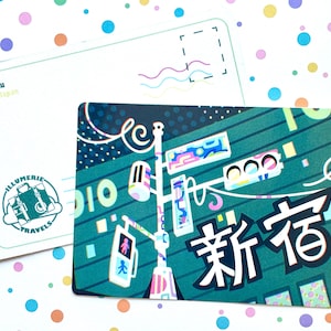Shinjuku Traffic Stop Light Tokyo Postcard