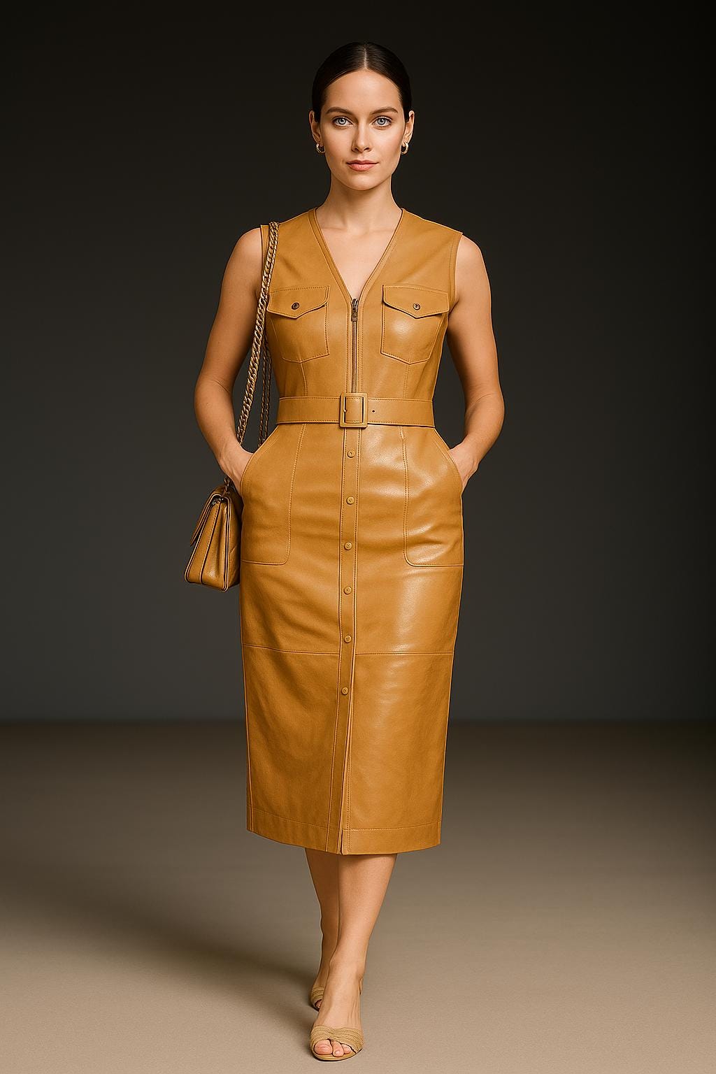 Leather Dress Zip Dress Outfit - Etsy
