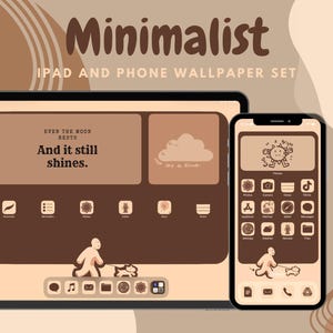 matching minimalist theme iOS and iPad wallpapers| cozy aesthetic wallpaper set| app icons | widgets | home screen and lock screen set|