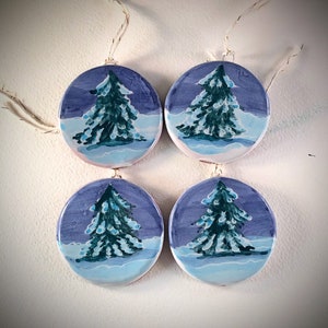 Hand Painted Majolica Decorations. Winter Snow Scene on - Etsy