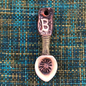 Ceramic spoon - sugar spoon - Use for sugar - relishes - small serving spoon - Hand built with red earthenware clay