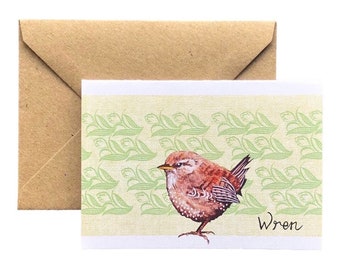 Wren mini A7 Greeting card - art card -blank card -birthday card