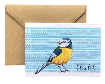 Bluetit mini A7 Greeting card - art card -blank card -birthday card