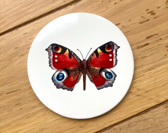 SALE* Peacock Butterfly Ceramic Coaster