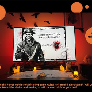 Slasher Trivia Horror Movie Trivia Game for Adults | Drinking Game | Party Game Night ...