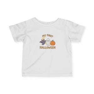 My First Halloween Infant Tee, Adorable Halloween Baby Shirt, Cute Pumpkin Ghost T-shirt, Fall Celebration Outfit, New Baby Gift