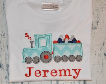 Personalized Valentines Day Train Shirt or Bodysuit, Boys Valentines Shirt