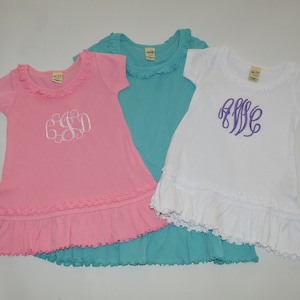 Personalized Girls Ruffle Dress - Monogram dress girls custom dress - Clearance