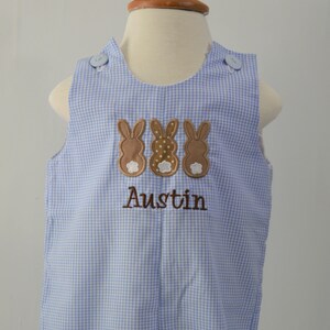 Easter Bunny Jon Jon Outfit, Personalized  Bunnies JonJon - Shortall or Longall