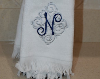 Personalized Bathroom Fingertip Towel -Monogrammed Guest Towel