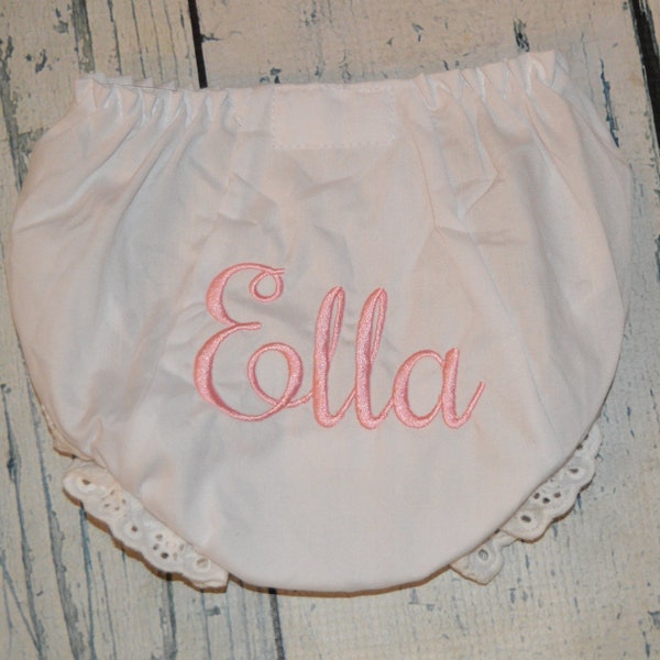 Personalized Baby Bloomers,  Monogram Baby Girl Bloomers, QUICK SHIP Embroidered Bloomers, Baby Girl Bloomer, Toddler Bloomers