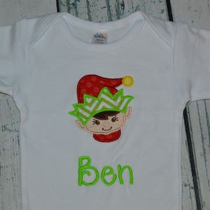 Personalized Boy Elf Shirt, Monogrammed Christmas Shirt or Bodysuit - Etsy
