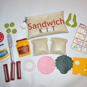 Pretend Play Food Sandwich Making Kit, Vinyl Pretend Play Kitchen Food Toy Set image 1