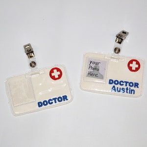 Pretend Play Doctor Badge Personalized Option  Imaginary Preschool Toddler Toy