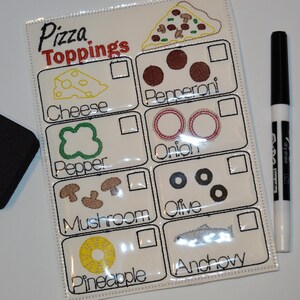Pizza Menu Pretend Play Reusable Form, Restaurant Pretend Kitchen Imaginary Play, Educational Preschool Toddler Pretend Food Toy