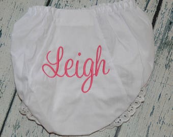 Baby Bloomers,  Girls Diaper Cover  with First Name Monogrammed