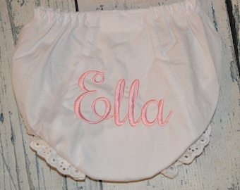 Personalized Baby Bloomers,  Monogram Baby Girl Bloomers, QUICK SHIP Embroidered Bloomers, Baby Girl Bloomer, Toddler Bloomers