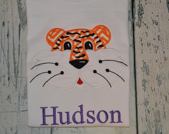 PERSONALIZED Tiger Boys Shirt  Monogrammed Tiger Tee