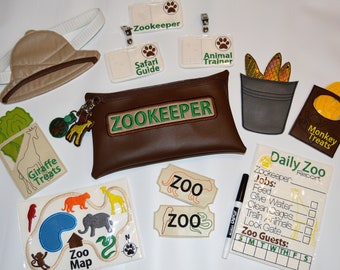 Pretend Play Zookeeper Set, Zookeeper Dress Up Vinyl Pretend Play Toy