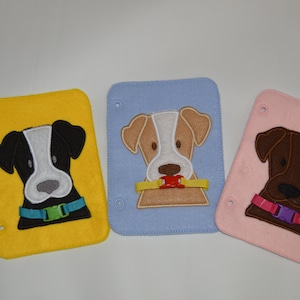 Dog Buckle Activity Quiet Book Page, Busy Book Page Learn to Buckle