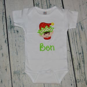 Personalized Boy Elf Shirt, Monogrammed Christmas Shirt or Bodysuit - Etsy