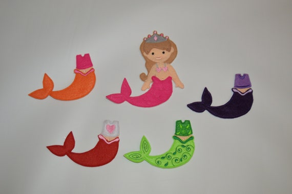 Juego de sirena de muñeca de vestir de fieltro con atuendos de - Etsy México Juego de sirena de muñeca de vestir de fieltro con atuendos de - Etsy México