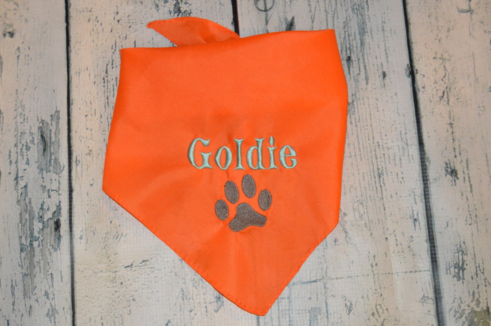 Personalized Dog Bandana With Paw Print Custom Colors Etsy