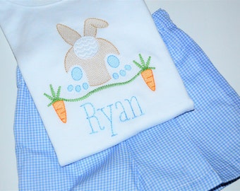 Personalized Boys Easter Bunny Butt Outfit or Shirt
