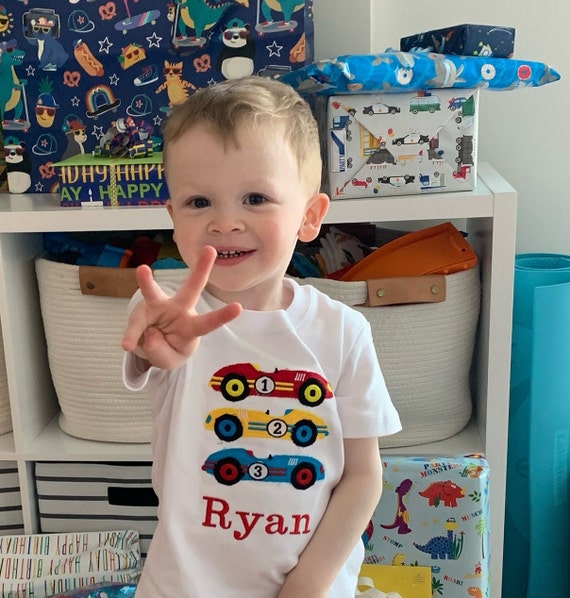 Personalized Vintage Race Car Shirt Monogrammed Boys Car Etsy