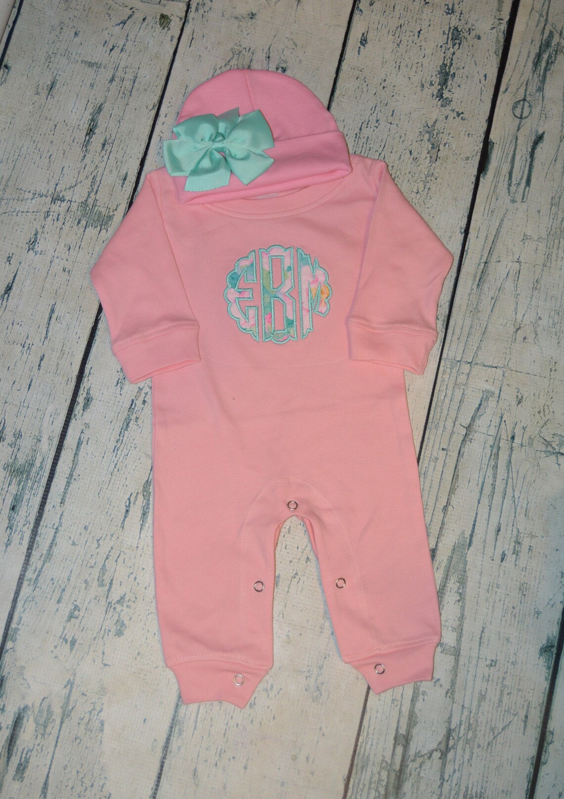 Newborn Baby Girl Sleeper Outfit Personalized Baby Girl Etsy