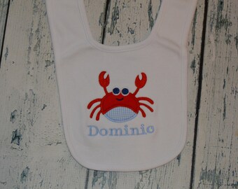 Personalized Crab Infant Bib