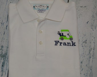 Personalized Kids Polo Short Sleeve Shirt with Mini Design, Short Sleeve Collared Shirt
