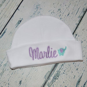 Personalized INFANT Beanie Cap,  Monogrammed Newborn Baby Hat, You Choose Color & Design