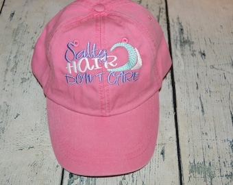Salty Hair Don't Care Ball Cap, Ocean Womens Trucker Hat, Embroidered Mermaid Hat,  Christmas Gift, Custom Colors