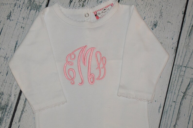 Personalized Infant Sleeper Romper Monogrammed Coming Home Etsy