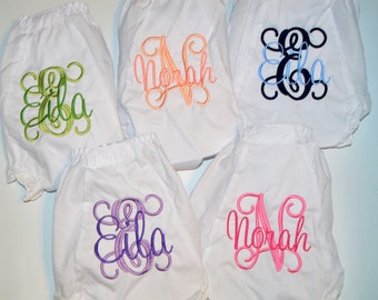 Baby Bloomers Personalized Baby Girl Diaper Cover, QUICK SHIP,  Diaper Cover with Monogram,  Baby Bloomers with Name