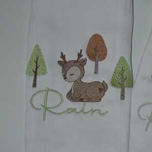 Personalized Forest Animal Burp cloth Set of 3 image 5