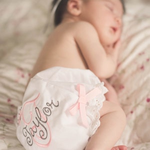 Personalized Baby Bloomers, Custom Monogram Baby Girl Bloomers, QUICK SHIP  Baby Girl Bloomers, Fancy Panties, Embroidered Bloomers