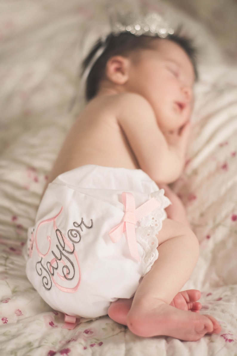 Personalized Baby Bloomers Custom Monogram Baby Girl Etsy