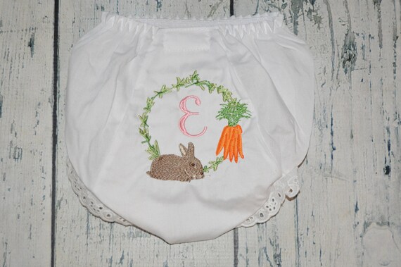 Personalized Easter Bunny Bloomers Monogram Diaper Cover
